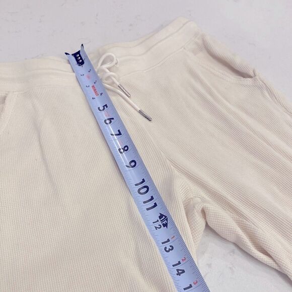 MATE the LABEL 100% Organic Cotton Ivory White Waffle Knit Thermal Joggers Med - Picture 9 of 10
